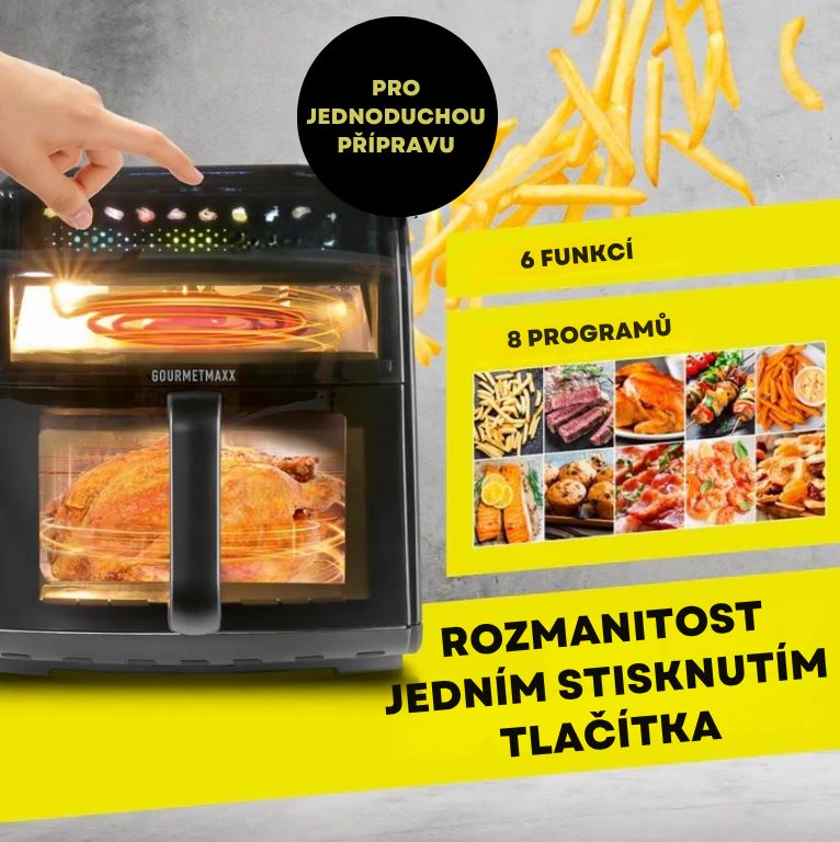 GourmetMaxx Horkovzdušná fritéza 7l s panoramatickým okénkem 19149 (4)